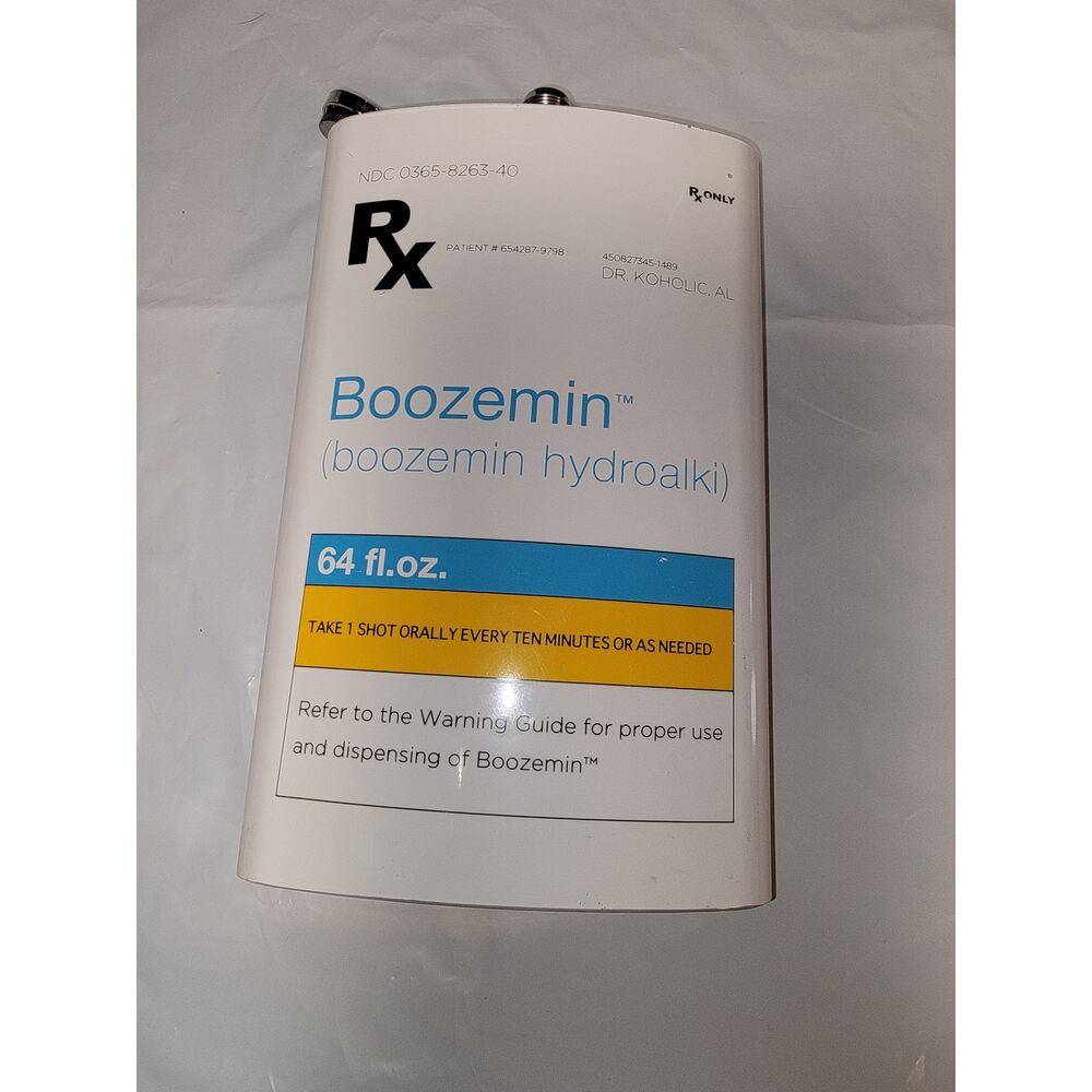 RX Boozemin FLASK 64 0unce Oversized Stainless Steel ***EMPTY NO CONTENTS ***